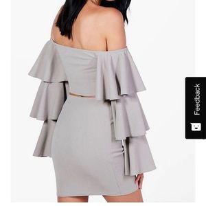Boohoo Co ord set light grey WORN ONCE !!